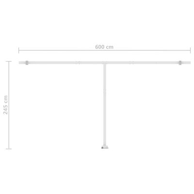 vidaXL Tenda da Sole Retrattile Manuale e LED 600x300cm Gialla Bianca