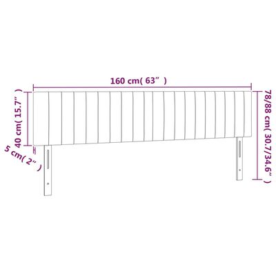 vidaXL Testiera a LED Tortora 160x5x78/88 cm in Tessuto