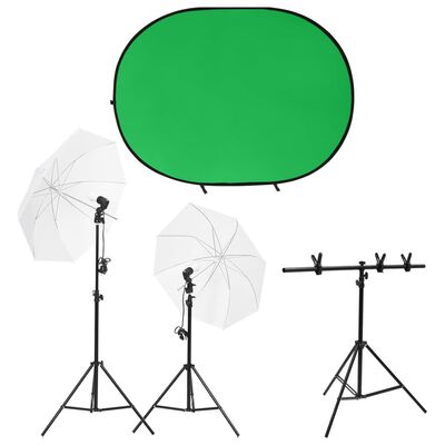 vidaXL Kit per Studio Fotografico con Set di Luci e Fondale