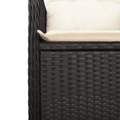 vidaXL Set Bistrò da Giardino 9 pz con Cuscini in Polyrattan Nero