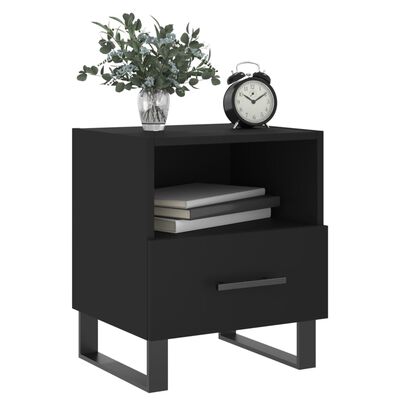 vidaXL Comodino Nero 40x35x47,5 cm in Legno Multistrato