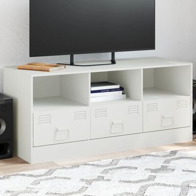 vidaXL Mobile Porta TV Bianco 99x39x44 cm in Acciaio