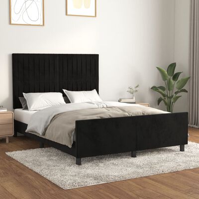 vidaXL Giroletto senza Materasso Nero 140x190 cm in Velluto