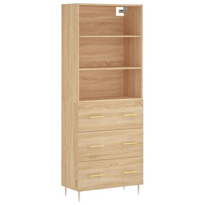 vidaXL Credenza Rovere Sonoma 69,5x34x180 cm in Legno Multistrato