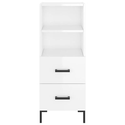 vidaXL Credenza 34,5x34x180 cm in Legno Multistrato Bianco Lucido