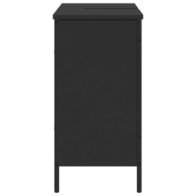 vidaXL Mobile Lavabo Bagno Nero 80x30x60 cm in Legno Multistrato