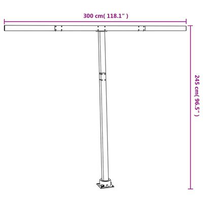 vidaXL Set Pali per Tenda da Sole Antracite 300x245 cm Ferro