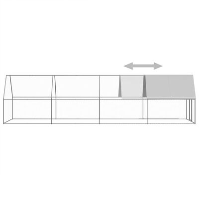 vidaXL Gabbia per Polli 2x8x2 m in Acciaio Zincato