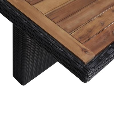 vidaXL Set da Pranzo da Giardino 9 pz in Polyrattan Nero