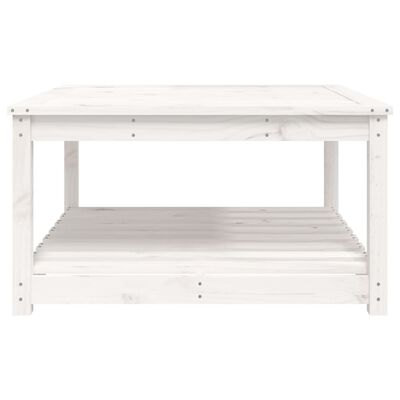 vidaXL Tavolo da Giardino Bianco 82,5x82,5x45cm Legno Massello di Pino