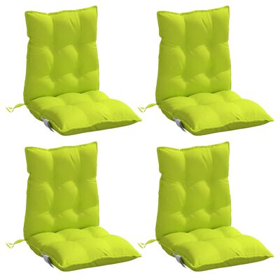 vidaXL Cuscini Sedia Schienale Basso 4 pz Verde Chiaro Tessuto Oxford