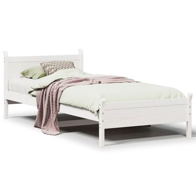 vidaXL Letto senza Materasso Bianco 90x200 cm Legno Massello di Pino