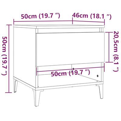 vidaXL Tavolini 2 pz Bianchi 50x46x50 cm in Legno Multistrato