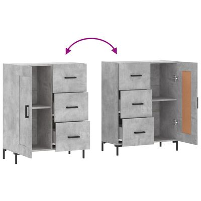 vidaXL Credenza Grigio Cemento 69,5x34x90 cm in Legno Multistrato