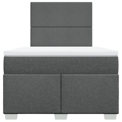 vidaXL Giroletto a Molle con Materasso Grigio Scuro 120x190cm Tessuto