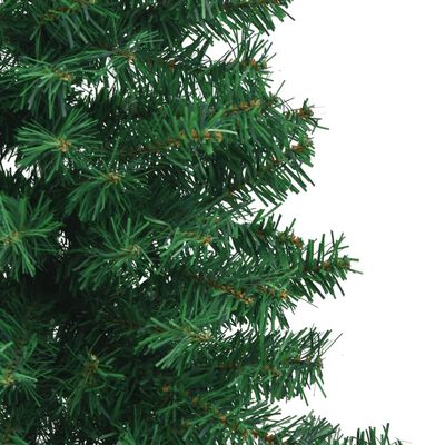 vidaXL Albero di Natale Artificiale ad Angolo con Supporto Verde 120 cm PVC