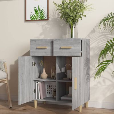 vidaXL Credenza Grigio Sonoma 69,5x34x89 cm in Legno Multistrato