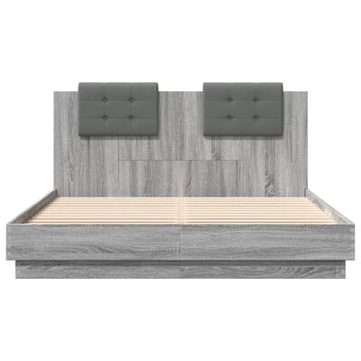 vidaXL Giroletto Testiera Grigio Sonoma 140x200 cm Legno Multistrato