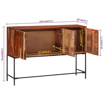 vidaXL Credenza 110x28x76 cm in Legno Massello di Acacia