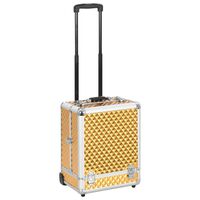 vidaXL Valigia Trolley per Cosmetici 35x29x45 cm Oro in Alluminio