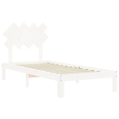 vidaXL Giroletto senza Materasso Bianco 90x200 cm Legno Massello Pino