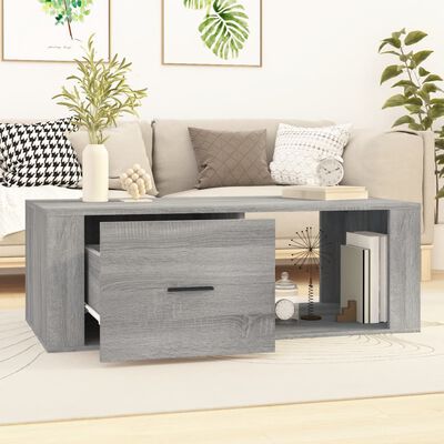 vidaXL Tavolino Salotto Grigio Sonoma 100x50,5x35 cm Legno Multistrato