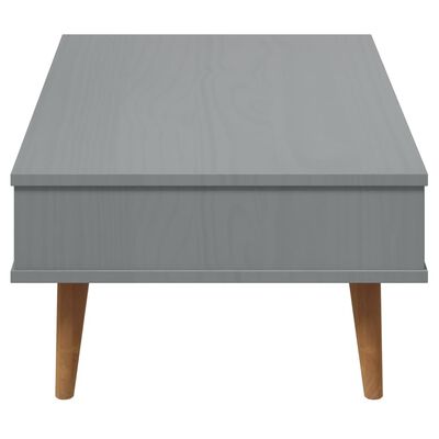 vidaXL Tavolino MOLDE Grigio 100x55x31 cm in Legno Massello di Pino