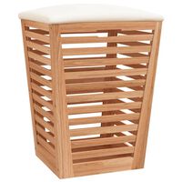 vidaXL Sgabello da Bagno 40,5x40,5x56 cm in Legno Massello di Noce