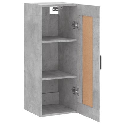 vidaXL Mobile a Parete Grigio Cemento 34,5x34x90 cm Legno Multistrato