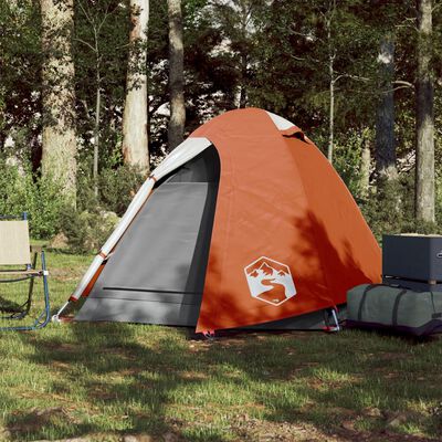 vidaXL Tenda da Campeggio a Cupola 2 Persone Arancione Impermeabile