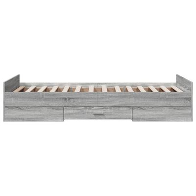 vidaXL Giroletto Cassetti Grigio Sonoma 90x190 cm Legno Multistrato