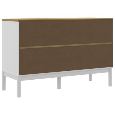 vidaXL Credenza FLORO Bianca 114x43x74 cm in Legno Massello di Pino