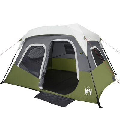 vidaXL Tenda Famiglia con LED 6 Persone Verde Chiaro Rilascio Rapido