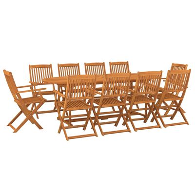 vidaXL Set da Pranzo da Giardino 11 pz 220x90x75 cm Massello di Acacia