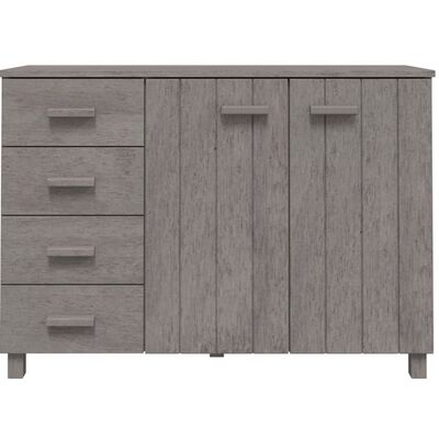 vidaXL Credenza HAMAR Grigio Chiaro 113x40x80cm Legno Massello di Pino