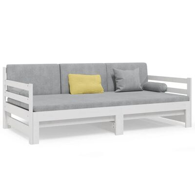 vidaXL Dormeuse Estraibile Bianca 2x(90x190) cm Legno Massello di Pino