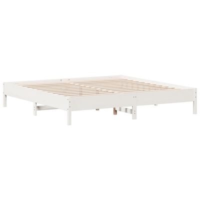 vidaXL Giroletto senza Materasso Bianco 200x200 cm Legno Massello Pino