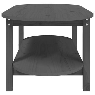 vidaXL Tavolino da Salotto Grigio 110x55x45 cm Legno Massello di Pino