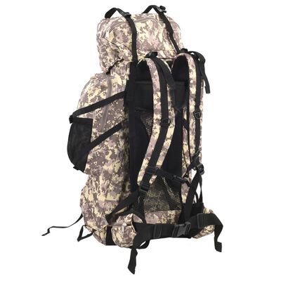 vidaXL Zaino da Trekking Cammello Mimetico 60 L in Tessuto Oxford