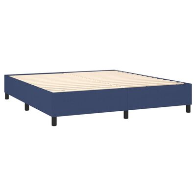 vidaXL Letto a Molle con Materasso e LED Blu 180x200 cm in Tessuto