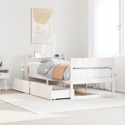 vidaXL Letto senza Materasso Bianco 90x200 cm Legno Massello di Pino