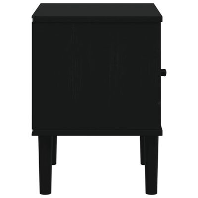 vidaXL Comodino SENJA Nero Aspetto Rattan 40x35x48 cm in Legno di Pino