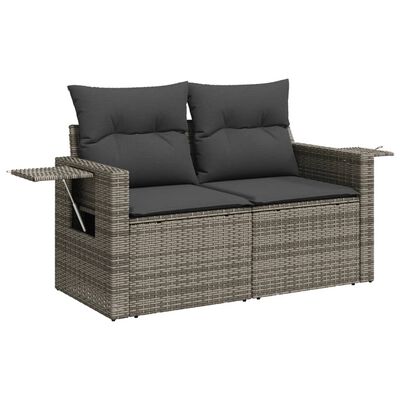 vidaXL Set Divani da Giardino 14pz con Cuscini in Polyrattan Grigio