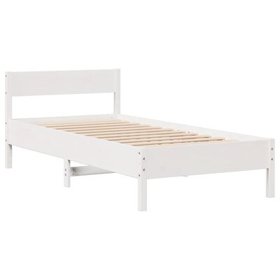 vidaXL Letto senza Materasso Bianco 90x200 cm Legno Massello di Pino