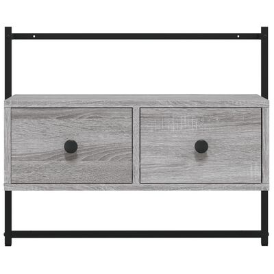 vidaXL Mobile TV a Muro Grigio Sonoma 60,5x30x51 cm Legno Multistrato