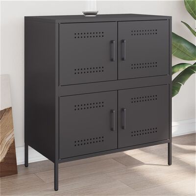 vidaXL Credenza Nera 68x39x79 cm in Acciaio