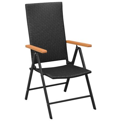 vidaXL Set da Pranzo da Giardino 7 pz Nero e Marrone in Polyrattan