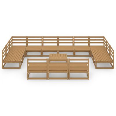 vidaXL Set Divani da Giardino 14 pz in Legno Massello di Pino