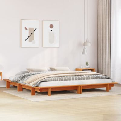 vidaXL Letto senza Materasso Marrone Cera 160x200 cm in Legno di Pino