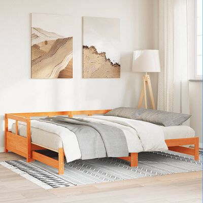 vidaXL Dormeuse senza Materasso Marrone Cera 80x200 cm Legno di Pino